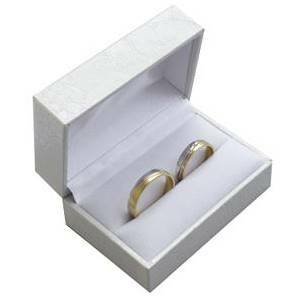 Šperky4U Bílá koženková krabička na snubní prsteny - KR0048-WH