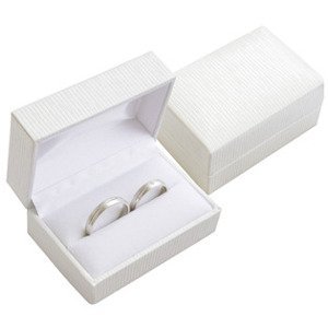Šperky4U Bílá koženková krabička na snubní prsteny - KR0064-WH