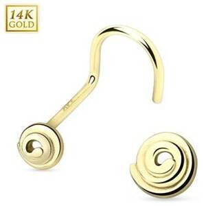 Šperky4U Zlatý piercing do nosu - spirála, Au 585/1000 - ZL01021-YG