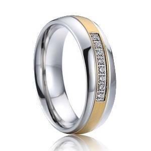 7AE AN1020 Dámský snubní prsten se zirkony - velikost 49 - AN1020-D-49