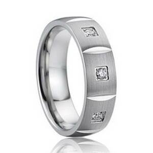 7AE AN1026 Dámský snubní prsten se zirkony - velikost 49 - AN1026-D-49