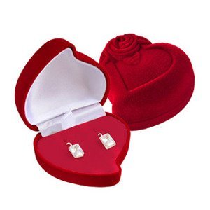 Šperky4U Dárková krabička na náušnice nebo snubní prsteny - KR0019-RD