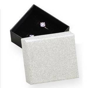 Šperky4U Dárková krabička stříbrná/černá - KR0053-ST