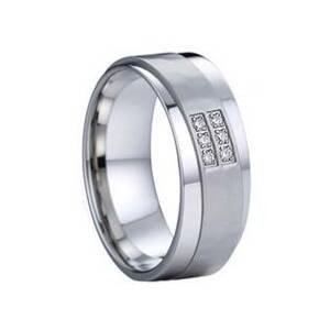 7AE AN1028 Dámský snubní prsten se zirkony - velikost 52 - AN1028-D-52