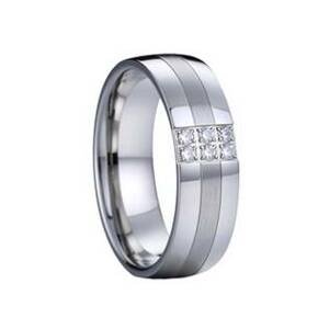 7AE AN1031 Dámský snubní prsten se zirkony - velikost 53 - AN1031-D-53