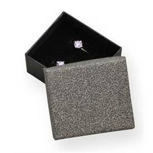 Šperky4U Dárková krabička stříbřitě šedá/černá - KR0053-GR