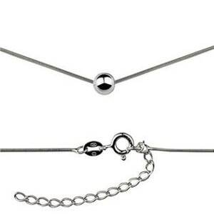 Šperky4U Stříbrný náhrdelník - řetízek s kuličkou - ZB8701