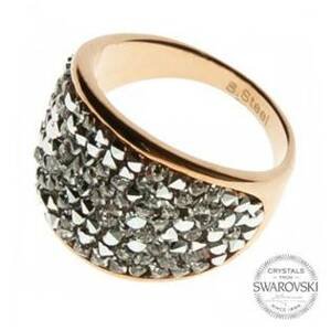 AKTUAL, s.r.o. Zlacený ocelový prsten s krystaly Crystals from Swarovski®, Crystal - velikost 63 - LV1003-CAL-63