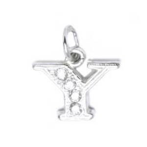 Šperky4U Stříbrný přívěšek písmeno se zirkony - iniciála Y - CS3426-Y