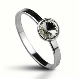 NUBIS® Stříbrný prsten s kamenem Crystals from Swarovski®, barva: CRYSTAL - velikost 52 - CS5940-C-52