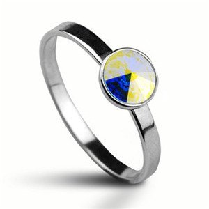 NUBIS® Stříbrný prsten s kamenem Crystals from Swarovski®, barva: CRYSTAL AB - velikost 50 - CS5940-AB-50