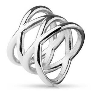 Šperky4U Dámský proplétaný ocelový prsten - velikost 60 - OPR1658-60