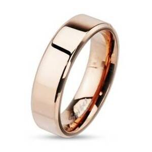 Šperky4U Zlacený ocelový prsten, šíře 6 mm - velikost 52 - OPR0008-6-52