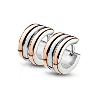 Šperky4U Zlacené ocelové náušnice - kroužky - OPN1041-RD