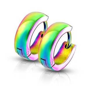 Šperky4U Duhové ocelové náušnice - kroužky - OPN1088-W