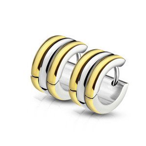Šperky4U Zlacené ocelové náušnice - kroužky - OPN1041-GD