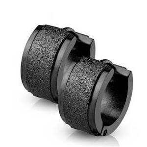Šperky4U Černé ocelové náušnice - kroužky - OPN1215-K