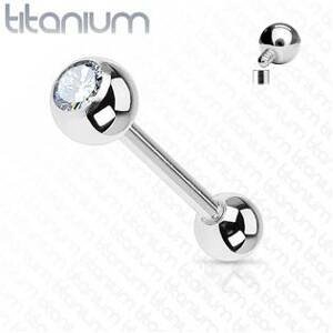 Šperky4U Piercing činka titan zirkon - TIT1008-16063