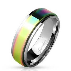Šperky4U OPR0037 Pánský rotační ocelový prsten, šíře 8 mm - velikost 60 - OPR0037-8-60
