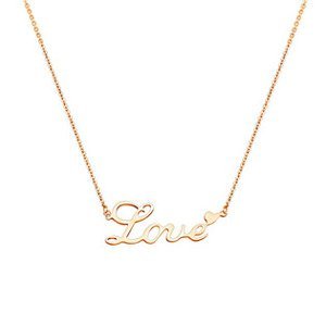 Šperky4U Zlacený ocelový náhrdelník "Love" - OPD0018-RD