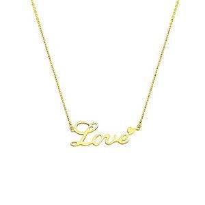 Šperky4U Zlacený ocelový náhrdelník "Love" - OPD0018-GD