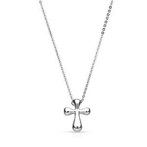 Šperky4U Ocelový náhrdelník - kříž - OPD0022-ST