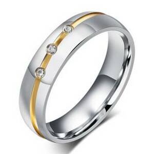 Šperky4U Dámský ocelový prsten se zirkony - velikost 57 - OPR0049-Zr-57
