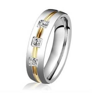Šperky4U Ocelový prsten se zirkony, šíře 5 mm - velikost 52 - OPR0039-Zr-52