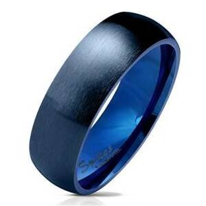 Šperky4U Modrý ocelový prsten, šíře 6 mm - velikost 52 - OPR0072-6-52