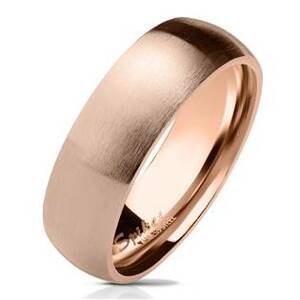 Šperky4U Zlacený prsten matný, šíře 6 mm - velikost 52 - OPR0071-6-52