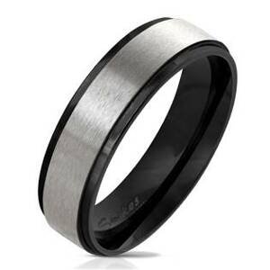 Šperky4U OPR0076 Dámský černý ocelový prsten - velikost 49 - OPR0076-6-49