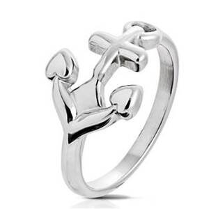 Šperky4U Ocelový prsten kotva - velikost 52 - OPR1688-52