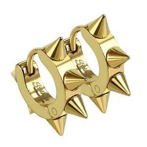 Šperky4U Ocelové náušnice s hroty, barva zlatá - OPN1259-GD