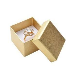 Šperky4U Dárková krabička na prsten nebo náušnice - zlatá - KR0158-GD