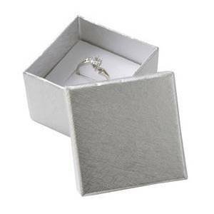 Šperky4U Dárková krabička na prsten nebo náušnice - stříbrná - KR0159-ST