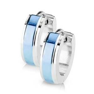 Šperky4U Ocelové náušnice - kroužky modré - OPN1209-B