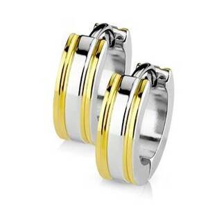 Šperky4U Ocelové náušnice - kroužky zlacené - OPN1411-GD