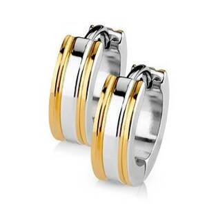 Šperky4U Ocelové náušnice - kroužky zlacené - OPN1411-RD