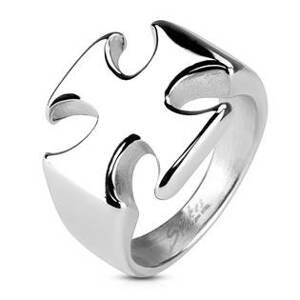 Šperky4U Ocelový prsten - maltézský kříž - velikost 67 - OPR1070-67