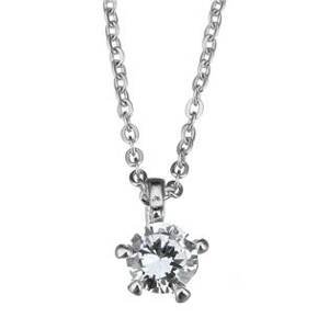 Šperky4U Ocelový náhrdelník se zirkonem - OPD0068