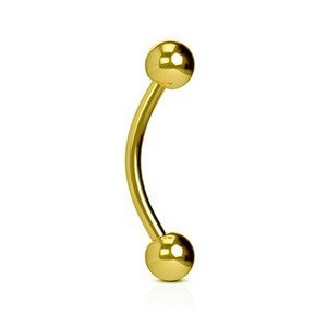Šperky4U Piercing do obočí - pozlacený - OB01089-1610