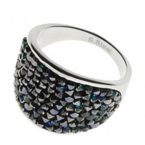 AKTUAL, s.r.o. Ocelový prsten s krystaly Crystals from Swarovski®, BERMUDA BLUE - velikost 56 - LV1001-BB-56