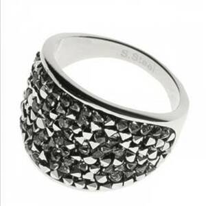AKTUAL, s.r.o. Ocelový prsten s krystaly Crystals from Swarovski®, LIGHT CHROME - velikost 53 - LV1001-CHR-53