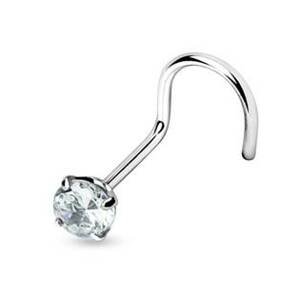 Šperky4U Stříbrný piercing do nosu - zirkon 3mm - N01070-C