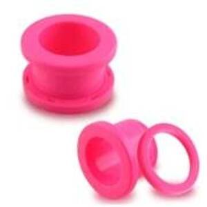 Šperky4U Růžový akrylátový tunel do ucha - TN01049-18