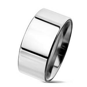 Šperky4U Hladký leštěný ocelový prsten šíře 10 mm - velikost 62 - OPR1716-62