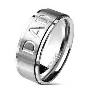 Šperky4U Matný ocelový prsten "DAD" - velikost 65 - OPR1725-65