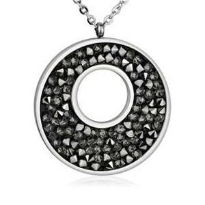 NUBIS® Ocelový náhrdelník s krystaly Crystals from Swarovski®, GREY METALISEÉ - LV5001-GME
