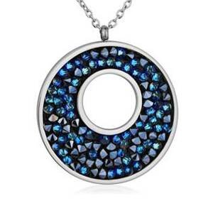 NUBIS® Ocelový náhrdelník s krystaly Crystals from Swarovski®, BLUELIZED - LV5001-BLU