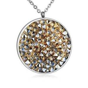 NUBIS® Ocelový náhrdelník s krystaly Crystals from Swarovski®, GOLDEN SHADOW - LV5002-GOL